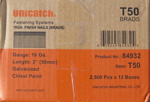 Gauge finish brad nails - gauge, 2"